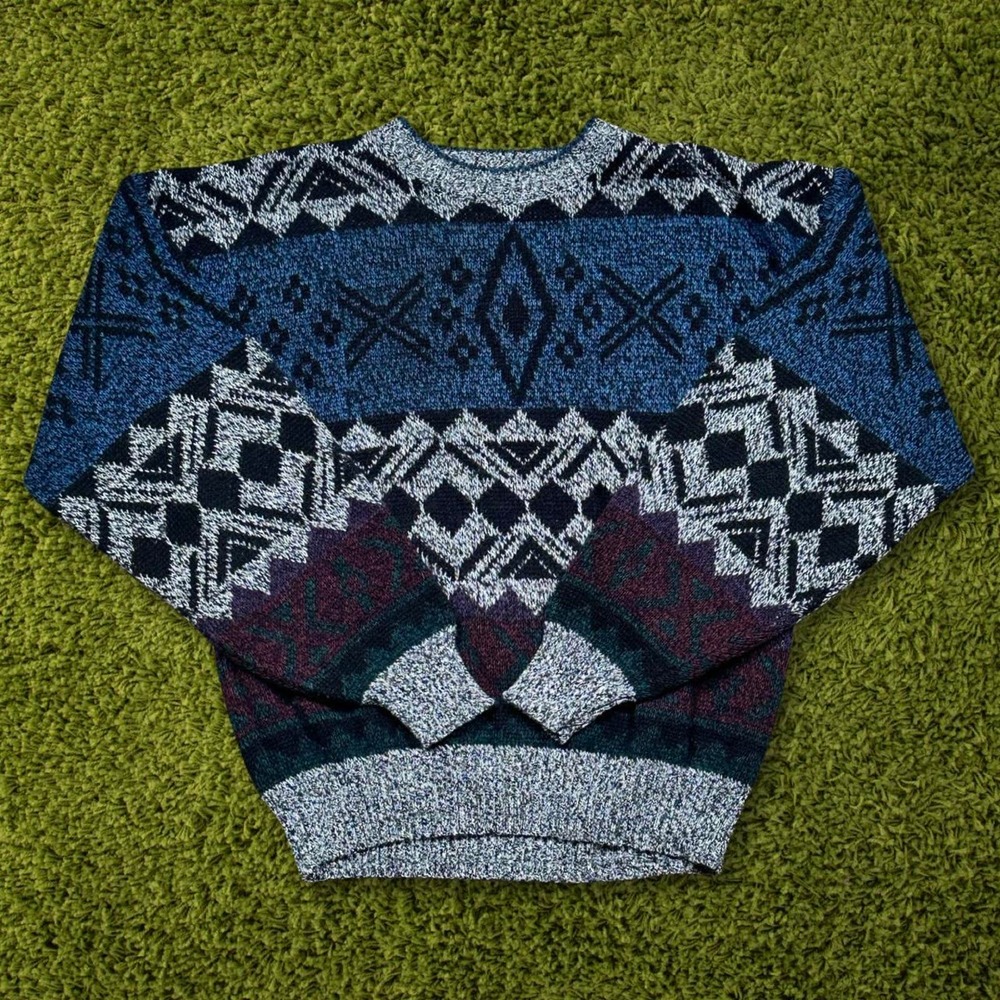 Vintage Campus Aztec Pattern Knit Sweater